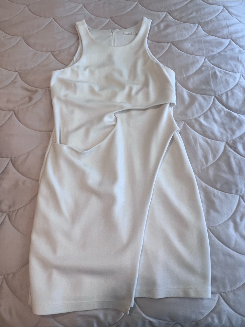 Bailey 44 White Sleeveless Mini Dress with Draped Detail